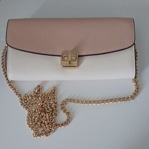**Sale Ends 4/10** Kate Spade Pink and White Wallet with Gold Chain